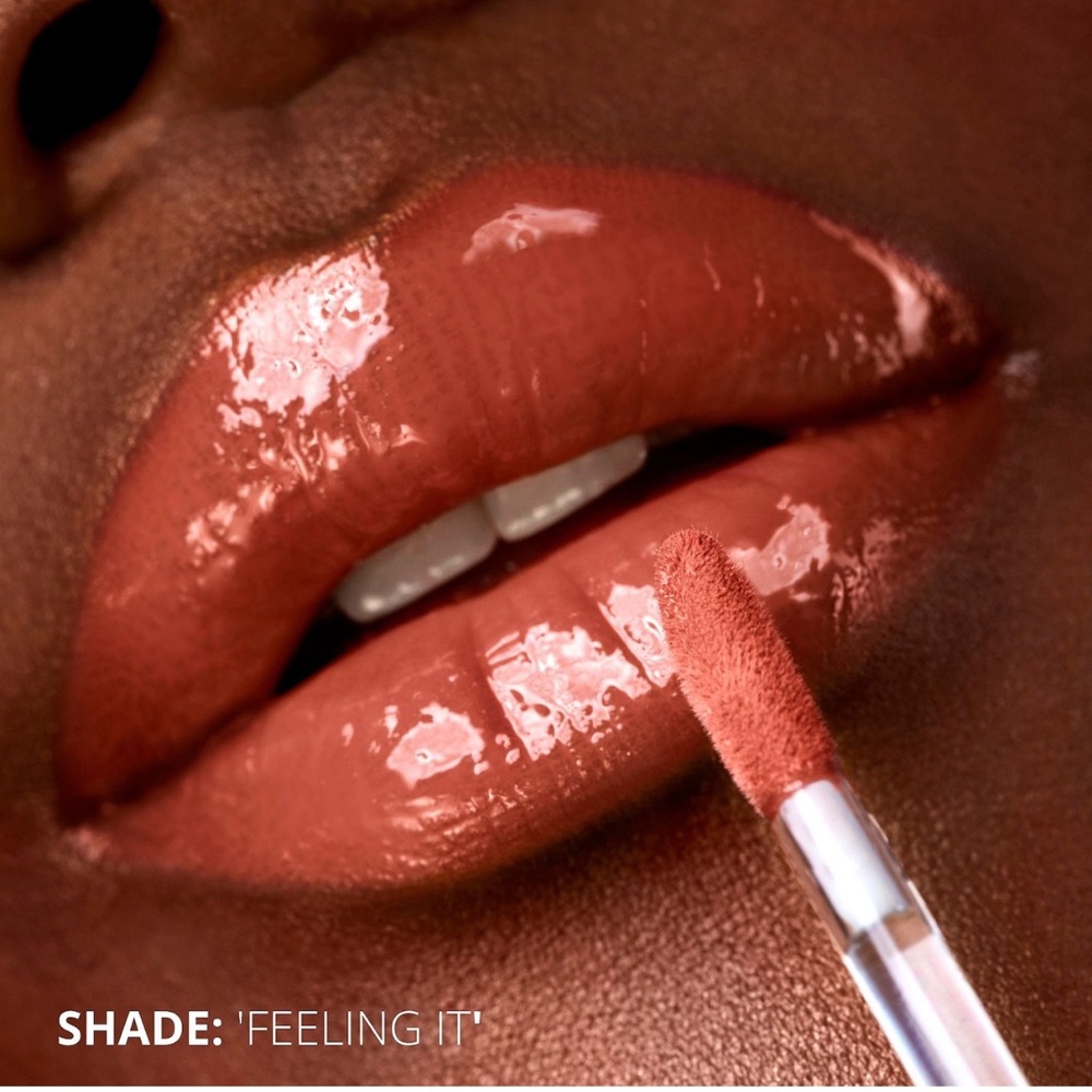 ICONIC LONDON “FEELIN IT” BROWN NUDE PLUMPING GLOSS NOURISHING SHINE NEUTRAL - Picture 2 of 5